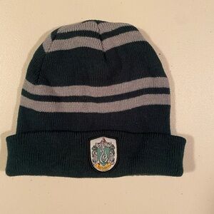 Harry Potter Striped Beanie with Slytherin Crest Patch